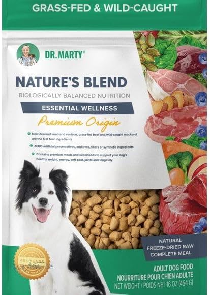 Dr. Marty Nature's Blend Premium Origin Freeze-Dried Raw Lamb/Venison/Beef/Mackerel Dry Dog Food 16 oz