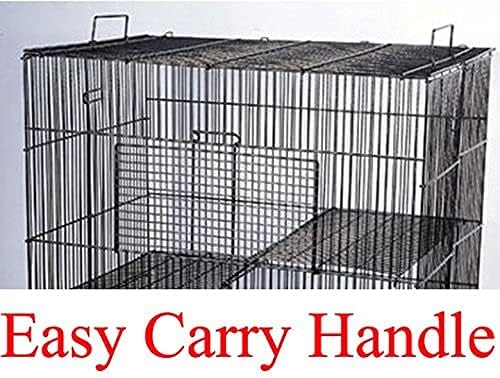 3-Levels Easy Portable Collapsible Ferret Chinchilla Sugar Glider Rats Mouse Animal Critter Chew-Proof Metal Carrier Travel Cage with Narrow 3/8-Inch Bar Spacing Easy to Setup No Tools Needed