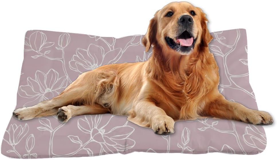 Magnolia Pale Purple Comfy Dog Beds for Medium Dogs Bed Mats for Dogs Washable Dog Pad Crate Cushion Washable Non-Slip Pet Crate Bed Kennel Beds Mat Medium Sized Indoor Outdoor 36X24 Inch