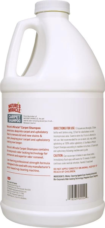 Nature’s Miracle Carpet Shampoo, Deep-Cleaning Pet Stain And Odor Remover, 64 Ounces