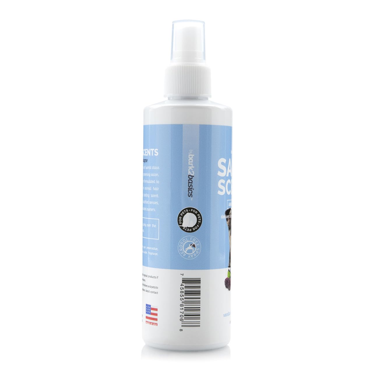 Bark2Basics Salon Scents Pet Grooming Cologne - 8 oz, Natural Professional Groomer Perfume for Dogs and Cats, Long Lasting, Deodorizing, (Vanilla Black Raspberry)