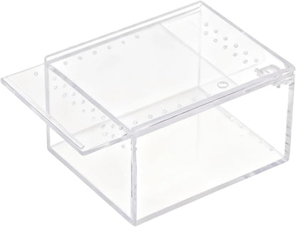 Spider Terrarium, Transparent Waterproof Reptile Feeding Enclosure Box, Gecko Breeding Feeding Hatching Container Tank, Small Reptile Animal Habitat Cage for Snail Frog Gecko Scorpion Centipede