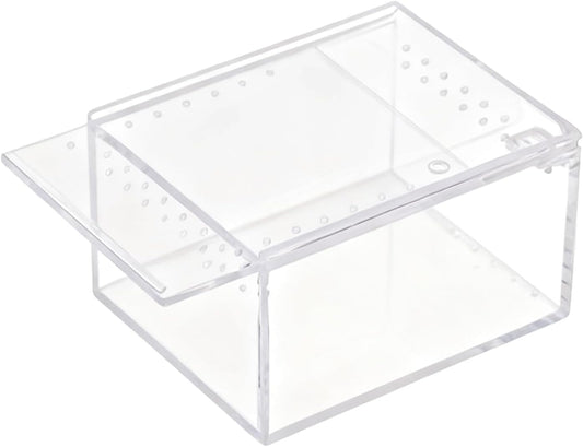Spider Terrarium, Transparent Waterproof Reptile Feeding Enclosure Box, Gecko Breeding Feeding Hatching Container Tank, Small Reptile Animal Habitat Cage for Snail Frog Gecko Scorpion Centipede