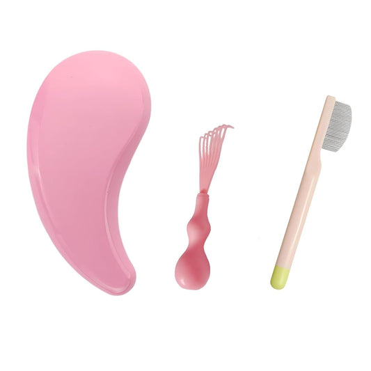 Stainless Steel Dog Eye Comb and Comma-Shaped Small Dog Brush and Cleaning Comb