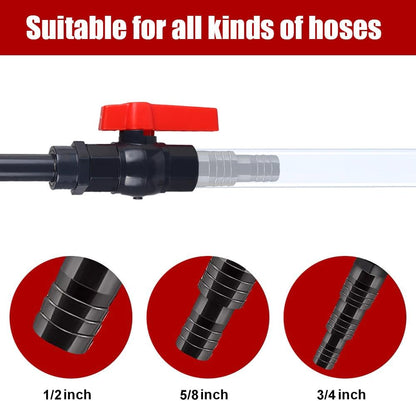 MiOYOOW Aquarium Water Changer, PVC Aquarium Water Filler Hanging Fish Tank Hook Filler with Flow Switch for 1/2“, 5/8”, 3/4” Hose