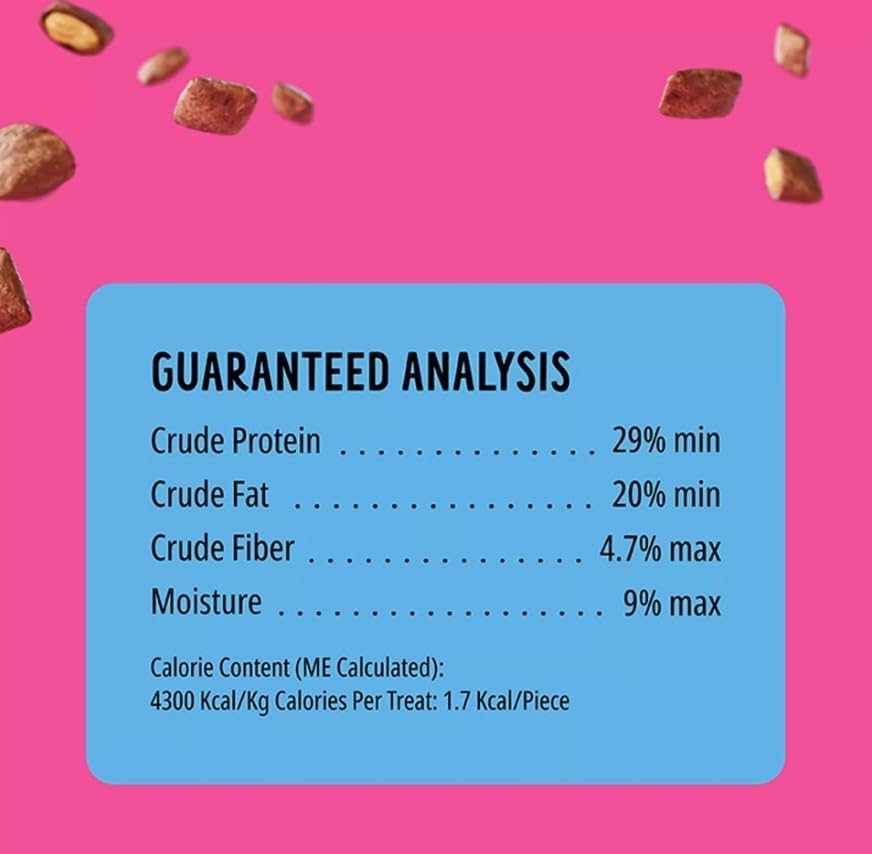 Bonkers Cat Bites, Crunchy & Soft Salmon Supreme Flavor Treats, Low Calorie, Training or Food Topper 3 oz -2 Pack Plus 4 Cat Spring Toys