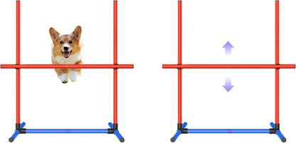 Dog Agility Equipment - Complete Dog Agility Course Backyard Set Including Tunnel & Obstacle Course, Professional Training Equipment for Dogs