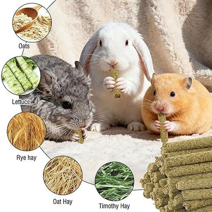 Small Animal Timothy Hay Treats for Hamsters, Golden Hamsters, Guinea Pigs, Natural Healthy Chewing Sticks C