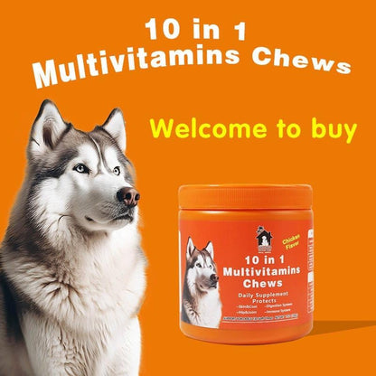 Mana Ohana 10-in-1 Multivitamin Chews for Dogs – Complete Daily Supplement for Skin, Coat, Digestion, Joints, Immunity & Overall Health – 130 Soft Chews, 7 oz – All Breeds