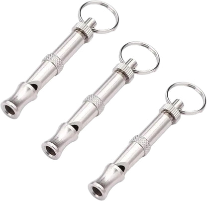 3Pcs Silver Adjustable Ultrasonic Dog Whistle,Portable Whistle Pet Whistle Supersonic Whistle Dog Whistles for Pet Training,Training and Behavior Aids, Portable Pet Training Aid