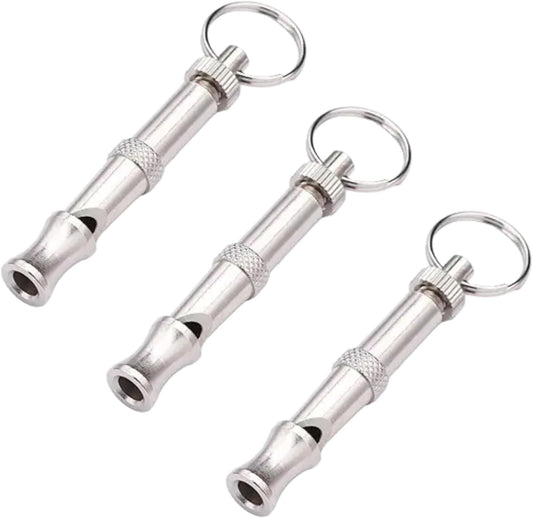 3Pcs Silver Adjustable Ultrasonic Dog Whistle,Portable Whistle Pet Whistle Supersonic Whistle Dog Whistles for Pet Training,Training and Behavior Aids, Portable Pet Training Aid