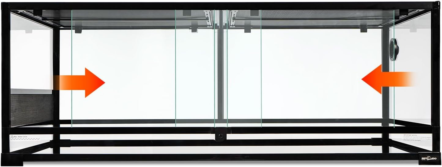 REPTI ZOO Large Glass Reptile Terrarium 48" x 24" x 18", 85 Gallon Detachable Terrarium with Double Hinge Door & Top Screen Ventilation, Reptile Habitat Tank for Bearded Dragon, Ball Python, Gecko