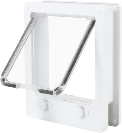 Wall Mounted Pet Door - 4 Locking Modes Insert for Dad Cat, Flap Door Outside Inside | Secure Entry for Wall Window Indoor Outdoor Use, po