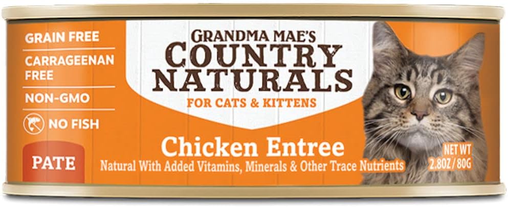 Country Naturals Grandma Mae's Chicken Entree Case of 24-2.8 Oz Cans Cat Food
