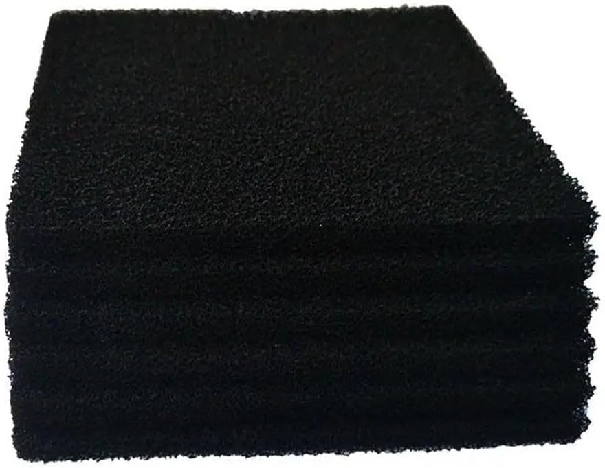 6PCS Activated Carbon Air Purification Deodorant Filter for Cat Litter Box, 6in x 6.5in, Black