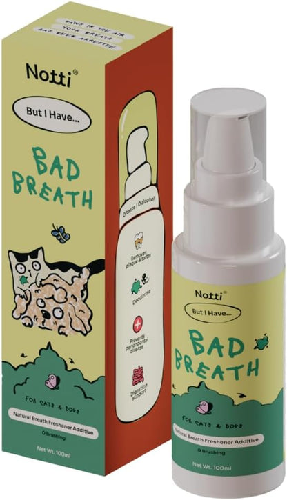 Notti Dental Fresh Advanced Plaque and Tartar Spray - Oral Care Spray - Water Additive - Pet Dental Care - No Toothpaste No Toothbrush - Eliminate Bad Dog and Cat Bad Breath - Freshen Breath