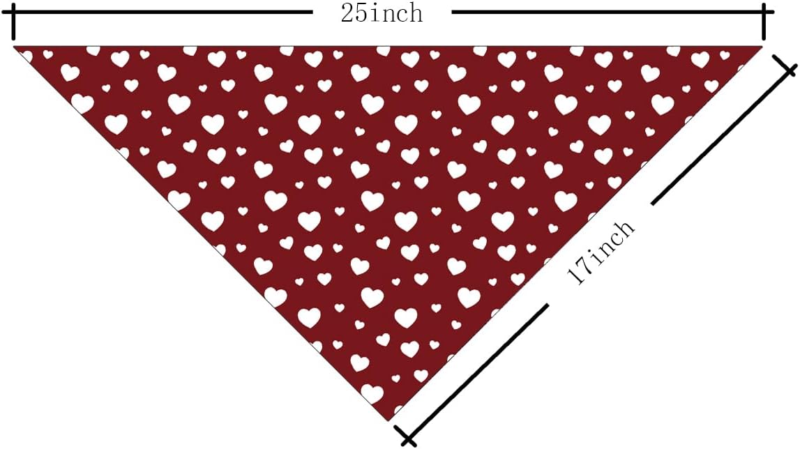 Valentine's Day Dog Bandana, Red Love Pets Bandana, Valentine's Day Pet Photoshoot Accessories, Adjustable Triangle Dog Scarf for Small Medium Dogs, Adjustable Pet Neckerchief