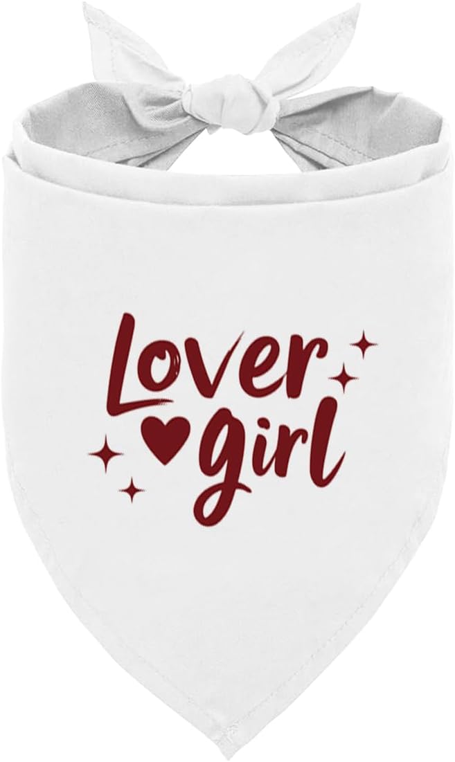 Valentine's Day Dog Bandana, Lover Girl Pet Bandana, Valentine's Day Pet Photoshoot Accessories, Adjustable Triangle Dog Scarf for Small Medium Dogs