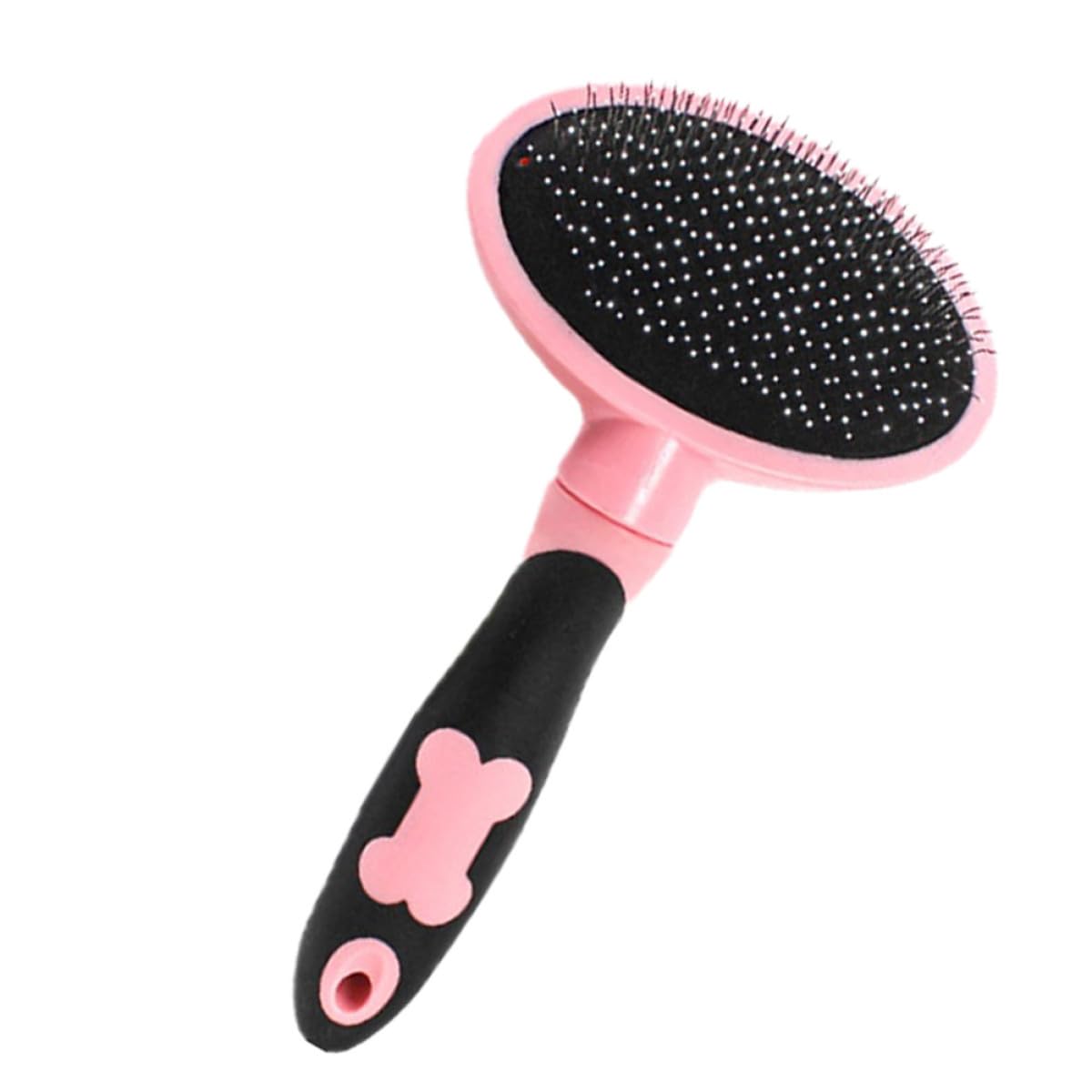 Pet Grooming Brush for Cats and Dogs, Pink Pet Comb Cleaning Tool with Soft Bristles for Indoor Fur Removal and Shedding Control