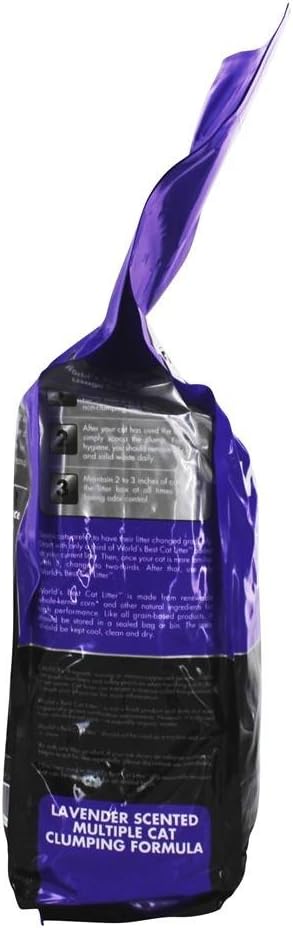 World's Best Cat Litter Cat Lavender Scented Multiple Cat Clumping Formula, 7-Pound Bag