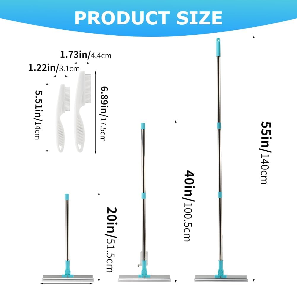 Kakalote Carpet Rake for Pet Hair Removal, 20"- 55" Adjustable Long Handle Cat Dog Fur Rakes Scraper Carpet Broom for Carpets, Rugs, Mats, with 2pcs Hair Shaving Comb(3pc Sets)