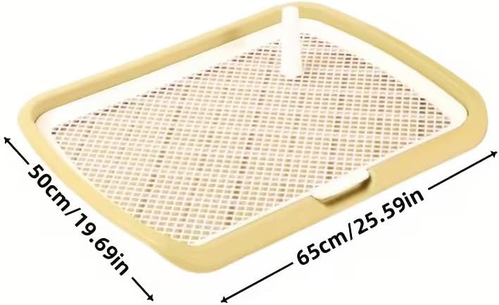 Dog Potty Tray Toilet Doggy Bathroom Dog Litter, Indoor Pee Pad Toilet Puppy Pee Pad Holder, Puppy Pee Mesh Tray, Dog Potty Pan for Small Medium Puppies (Yellow, 50X65cm)