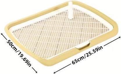 Dog Potty Tray Toilet Doggy Bathroom Dog Litter, Indoor Pee Pad Toilet Puppy Pee Pad Holder, Puppy Pee Mesh Tray, Dog Potty Pan for Small Medium Puppies (Yellow, 50X65cm)