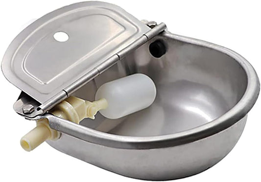 Automatic Cow Drinking Water Bowl,304 Stainless Steel Animal Waterer Bowl for Horse,Goat,Pig,Dog, with 1/2 Float Valve (Water Pipe not Included)