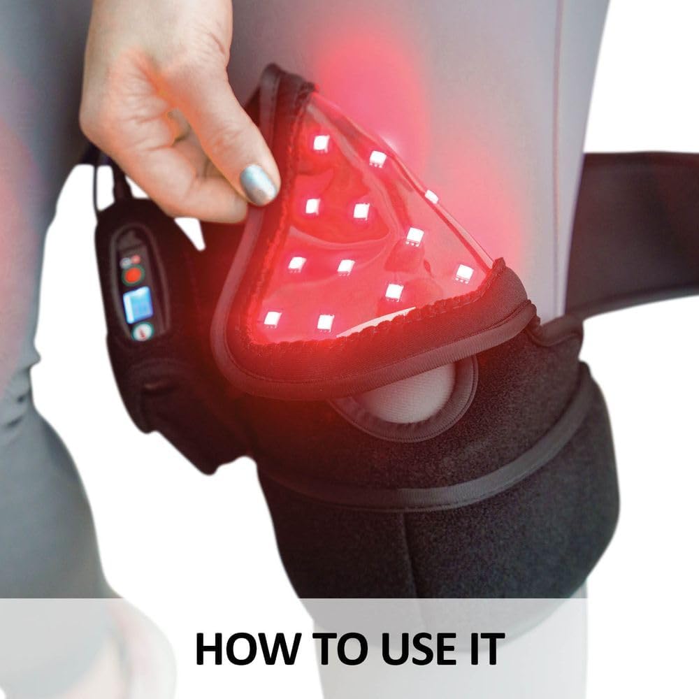 Schneiders EquiCare LED Red Light Human Knee Wrap for Horses | 660nm Red & 850nm Near-Infrared Light | Cordless Comfort Wrap for Everyday Knee Use