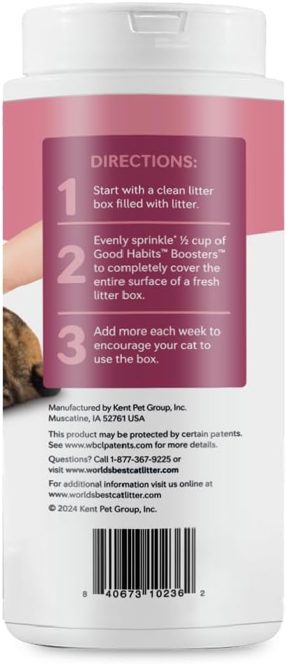WORLD'S BEST CAT LITTER® Boosters™ Good Habits™ | Natural and Sustainable Cat Litter Additive | Attracts Your Cat to The Litter Box and Helps Avoid Accidents | Plant-Based Attractant | 18 oz Canister
