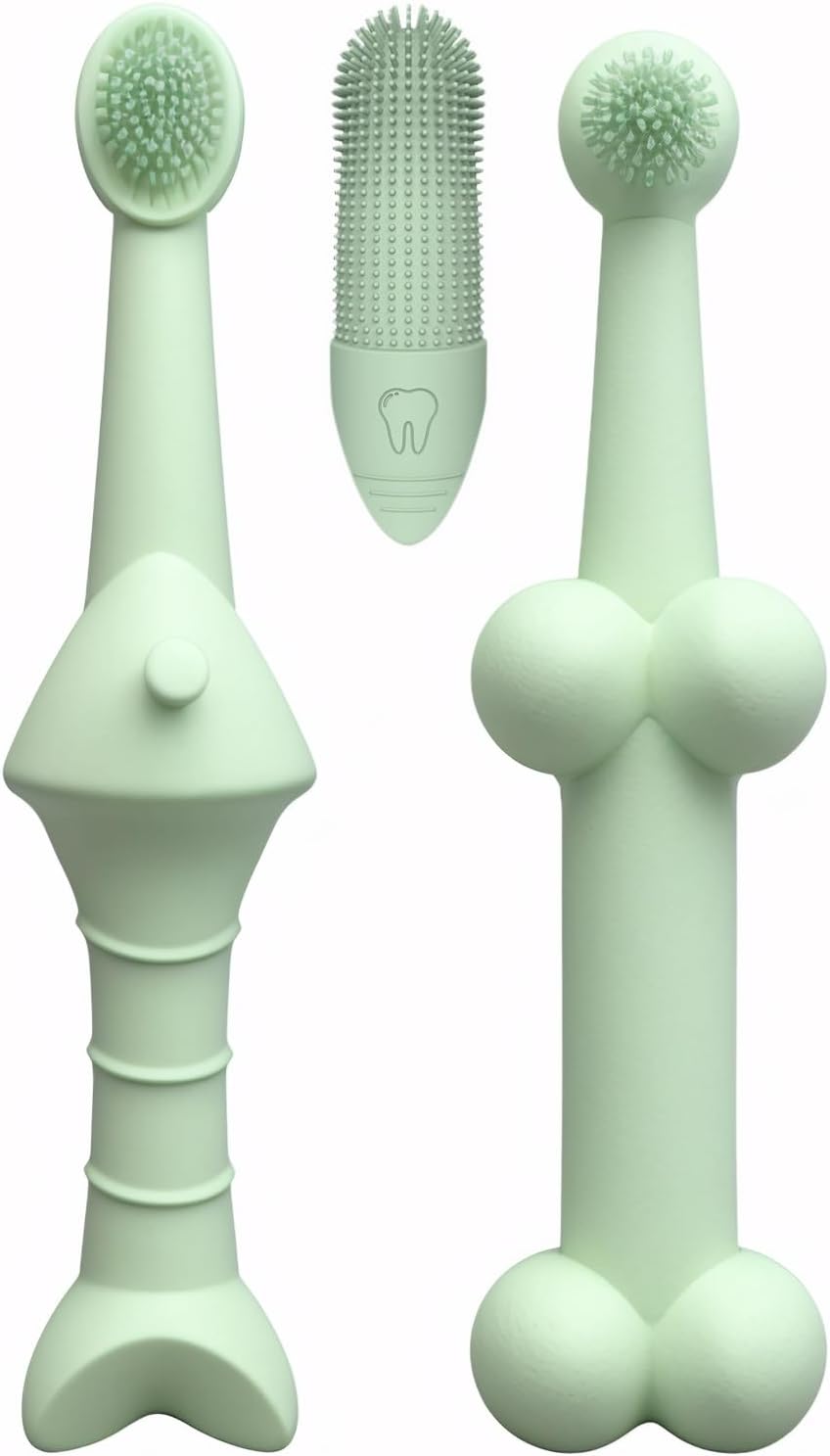 JBD Dog Toothbrush and Cat Oral Care Set | Finger Toothbrush for Small/Large Pets | Puppy Tooth Brushing Kit with Double Sided Brush | Cleans Teeth & Removes Tartar | 3-Piece Pet Dental Care