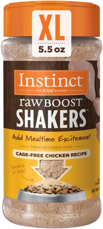 Instinct Raw Boost Shakers, Freeze-Dried Powder, Dog Food Topper - Chicken, 5.5 oz. Bottle