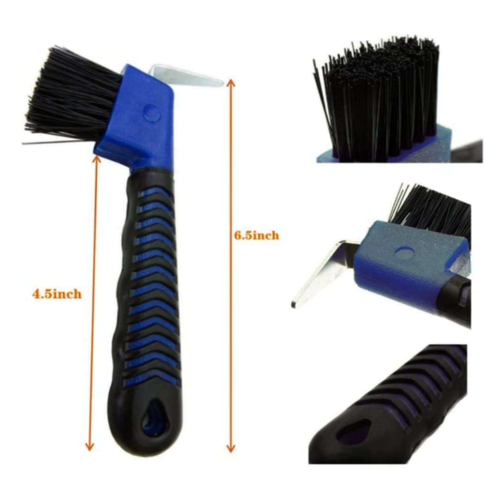 WHZAZGW 2 Pieces Horse Hoof Pick Brush with Soft Touch Rubber Handle,Portable Hoofpick,Random Colors