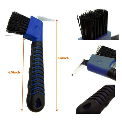 WHZAZGW 2 Pieces Horse Hoof Pick Brush with Soft Touch Rubber Handle,Portable Hoofpick,Random Colors