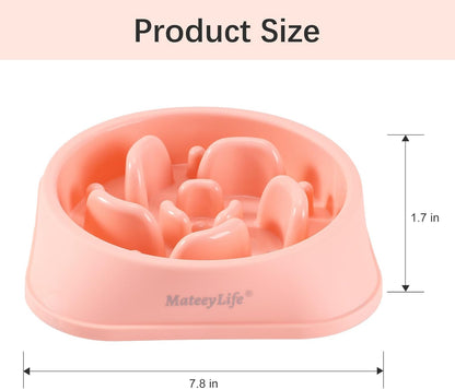 MateeyLife Slow Feeder Dog Bowls 2PCS, Anti-Choking Puzzle Dog Food Bowls, Anti-Slip Interactive Feeding Slow Down Eating, Bloat Stop Maze Dishes for Medium Breeds Pink&Purple