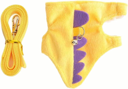 Adjustable Hedgehog Harness and Leash Set - Escape-Proof Small Animals Harness for Hedgehogs, Ferrets, Hamster - Soft, Lightweight & Comfortable (Yellow, M)