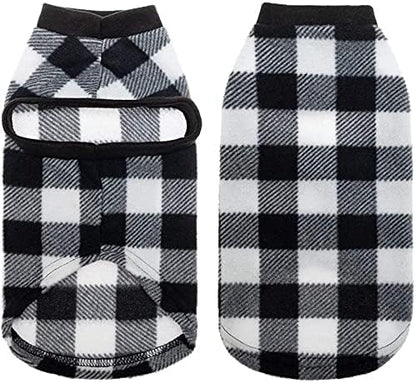 EXPAWLORER Plaid Cat Sweater - Pet Clothes Cat Puppy Vest Warm Fleece Hoodie for Cats, Fall and Cold Winter Coat Pullover Design, Buffalo Checked Sweatshirt Clothing Also for Small Dogs