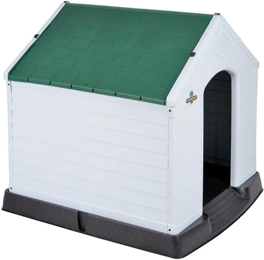 Confidence Pet Medium Waterproof Plastic Dog Kennel Outdoor House Green