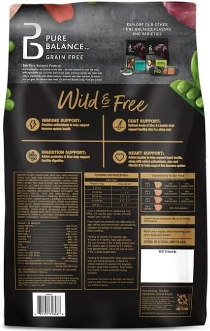 Pure Balance Grain-Free Wild & Free Grass-Feed Beef & Wild Boar Recipe Dry Dog Food, 11 lbs
