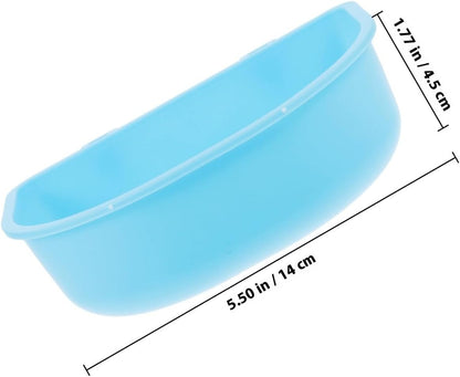 Hanging Plastic Pet Bowl for Cats and Dogs, Round Food and Water Dish, Blue Sturdy Plastic, Suitable for Crates and Travel, Multipurpose Feeding Bowl for Small to Medium Pets