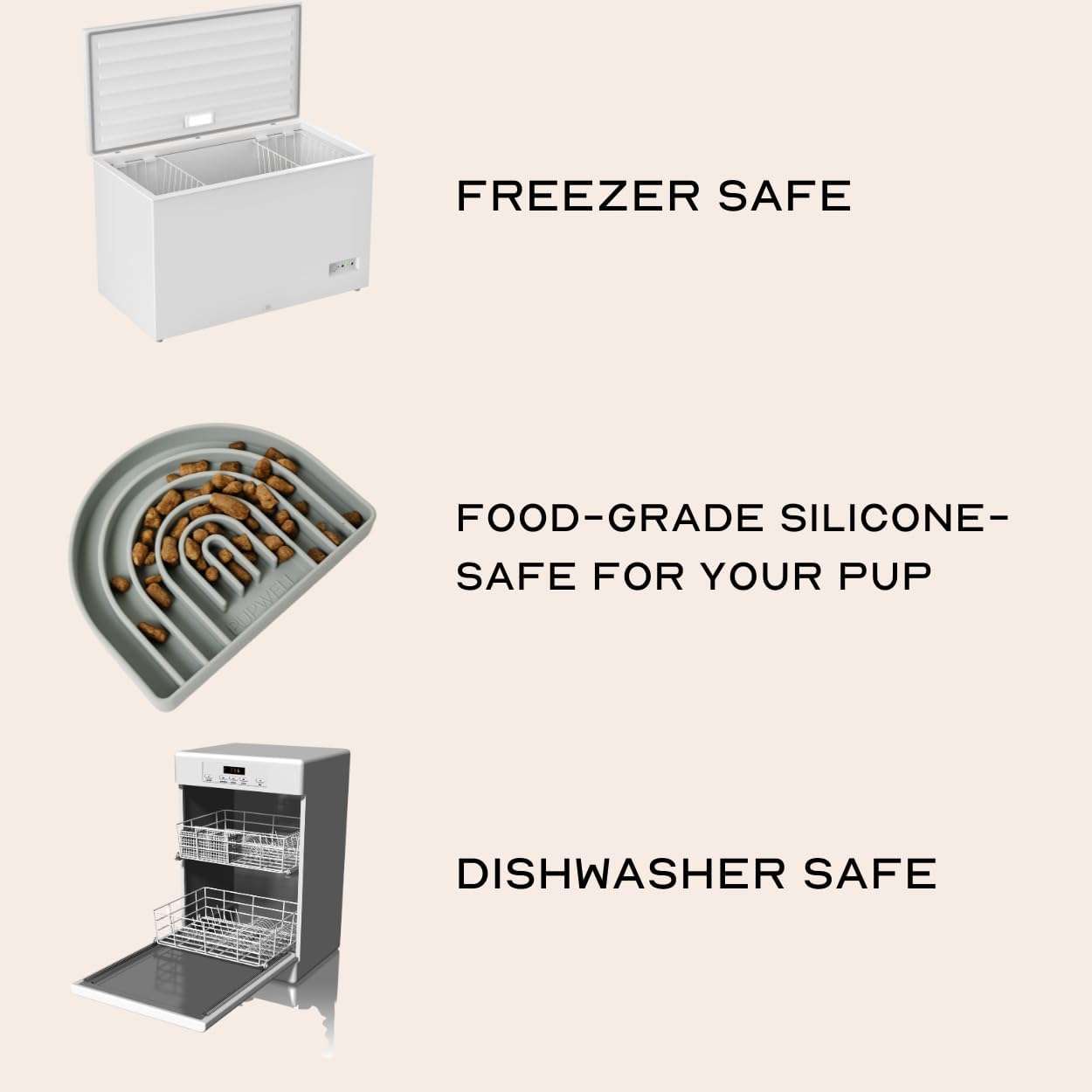 Pupwell Happy Feelings Lick Mat for Dogs and Cats, Dog Slow Feeder, Anxiety and Boredom Relief (Slate Blue)