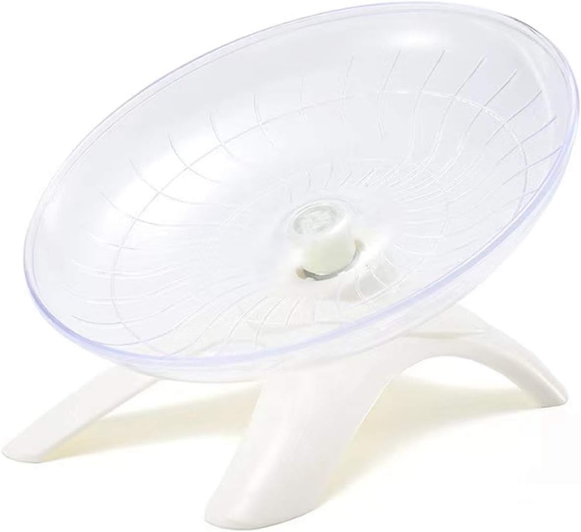 Hamster Flying Saucer Silent Running Exercise Wheel for Hamsters, Gerbils, Mice,Hedgehog and Other Small Pets Silent Running Wheel Hamster Wheel (White)