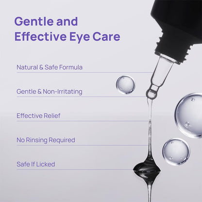 HICC PET Dog Eye Gel, Vet-Recommended Dog Eye Infection Treatment, Cat Eye Drops Wash, Soothes Irritation, Moisturizes Dry Eyes, Pet Eye Drops Ointment Alternative for Dogs, Cats, Horses. 2 fl oz