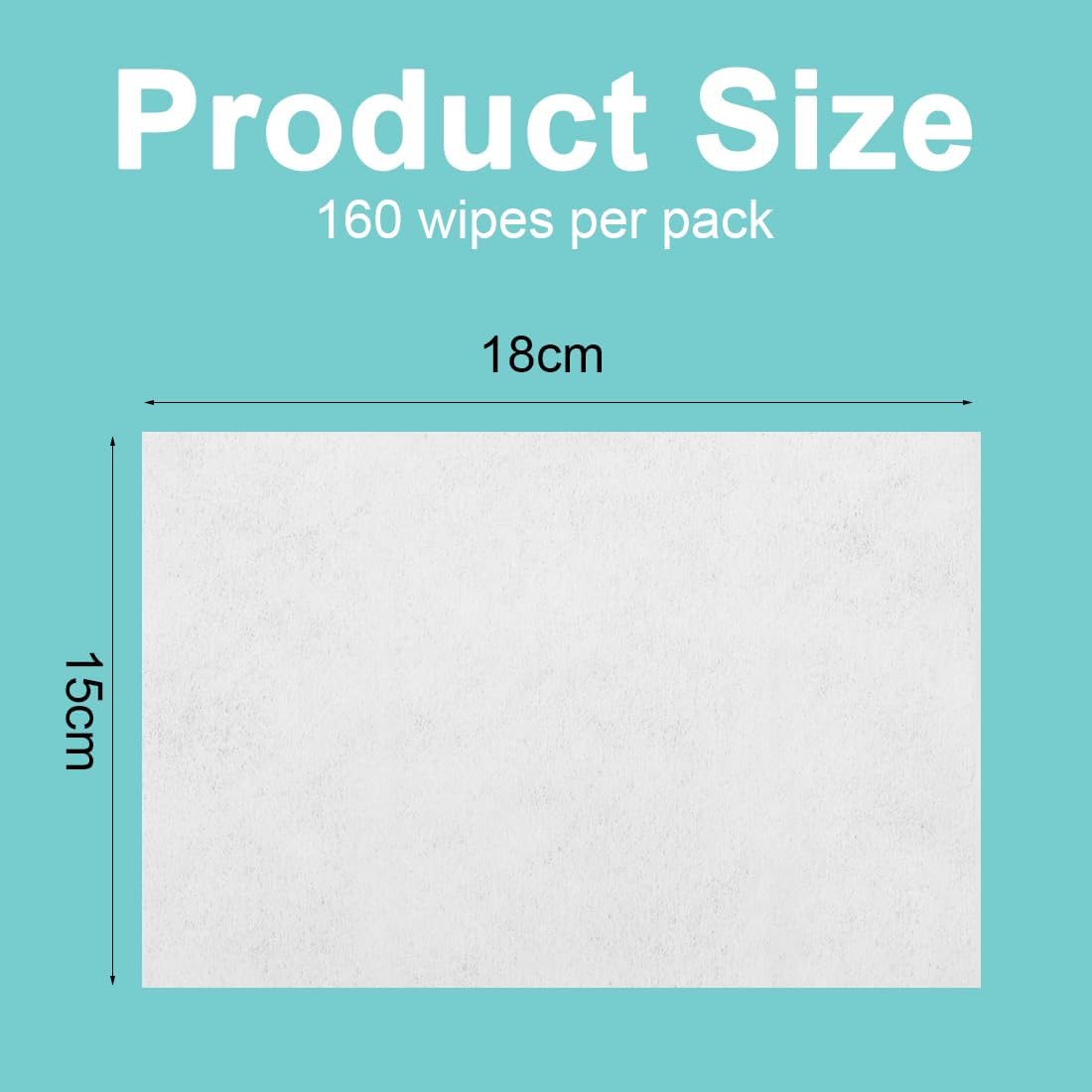 Pet Wipes 160 Count Dog Cleaning Wipe Gentle Paw Wipes for Grooming Ears, Body and Butt, 15 x 18CM