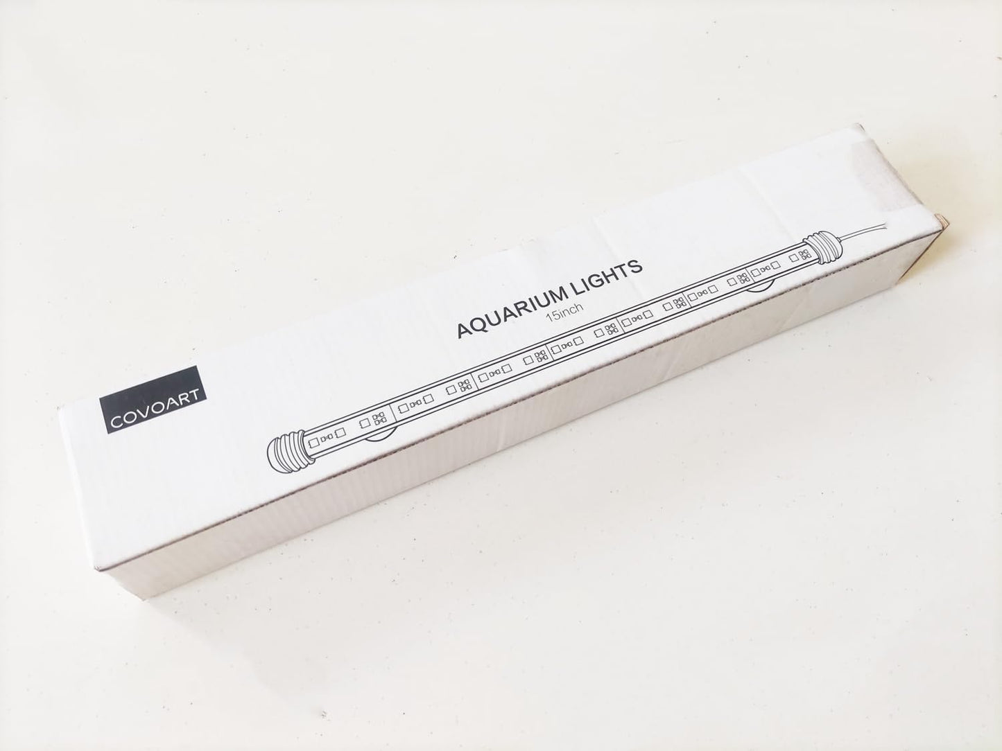 15 inches LED Aquarium Light, 2.5W Fish Tank Light Underwater Light Submersible Crystal Glass Lights, 21 LED Beads 12 Colors 19 Modes Brightness Adjustable Memory Function IP68 Waterproof