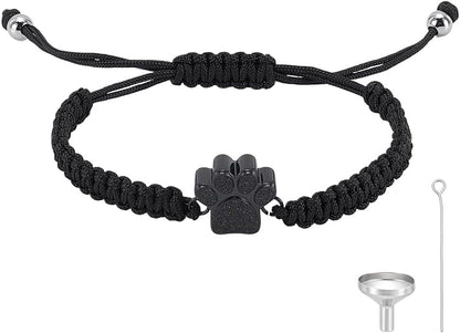 UNICRAFTALE Adjustable 3/4~3 inch Pet Memorial Bracelet 304 Stainless Steel Cremation Jewelry with Paw Print Design Complete Tool Kit for Ashes Keepsake Gift for Pet Loss