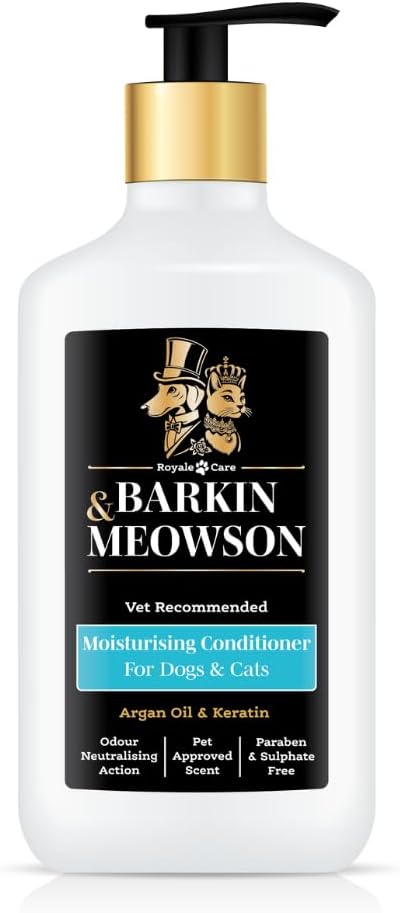 Barkin & Meowson Moisturizing Conditioner for Dogs & Cats 350ml / 11.83 fl.oz - Argan Oil & Keratin, Pet-Friendly Scent