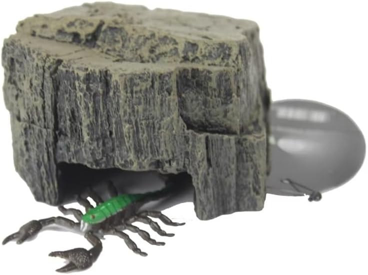 Resin Reptile Hiding Cave Shelter for Terrarium – Natural Landscape Rock Hideout for Snakes and Lizards, Durable Habitat Cover for Resting Support and Daily Terrarium Organization