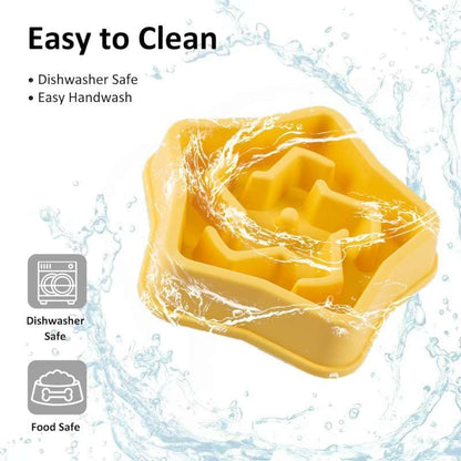 Hound Medium Slow Feeder Bowl, Puzzle Maze for Fast Eaters, Small to Medium Dogs, Helps Prevent Bloat & Aid Digestion, Holds 2 Cups Wet or Dry Food, Non-Slip, Made Without BPA