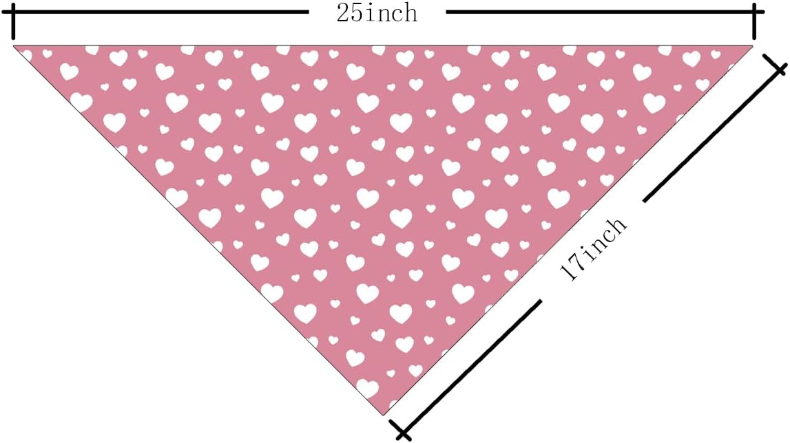 Valentine's Day Dog Bandana, Pink Love Pet Bandana, Valentine's Day Pets Photoshoot Accessories, Adjustable Triangle Dog Scarf for Small Medium Dogs, Adjustable Pet Neckerchief